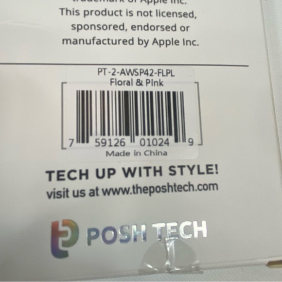 Purple Floral and Purple 2-Piece Silicone Band for Apple Watch 42mm - Picture 7 of 8